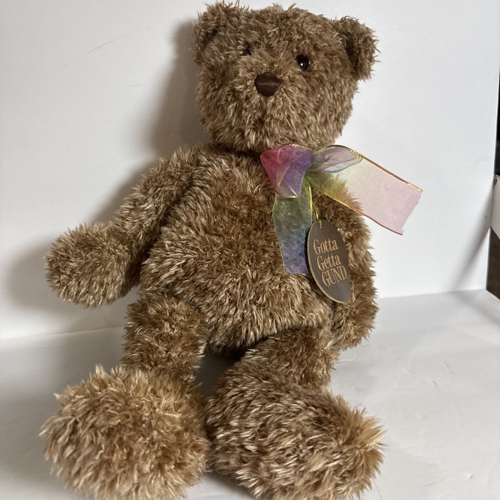 Gund Bearessence Brown Shaggy 14" Teddy Bear Gotta Getta‎ Gund Stuffed Plush